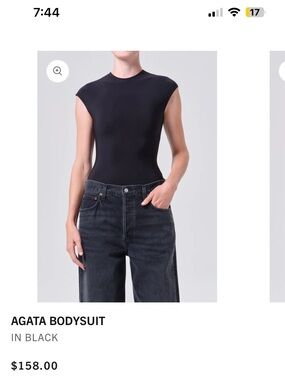 Agolde Agata Bodysuit in Black